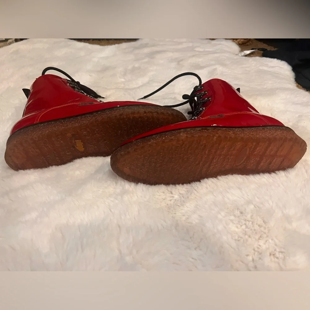 Canadian Bulle pointy toe red patent zip boots size 39 8 /8.5 - Picture 5 of 7